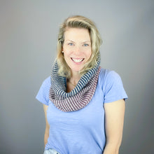 Load image into Gallery viewer, Linen Stitch Cowl Knitting Kit | Madelinetosh Pashmina, Freia Handpaints Superwash Merino Silk Sport & Knitting Pattern (#228)
