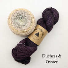 Load image into Gallery viewer, Linen Stitch Cowl Knitting Kit | Madelinetosh Pashmina, Freia Handpaints Superwash Merino Silk Sport & Knitting Pattern (#228)
