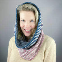 Load image into Gallery viewer, Linen Stitch Cowl Knitting Kit | Madelinetosh Pashmina, Freia Handpaints Superwash Merino Silk Sport & Knitting Pattern (#228)