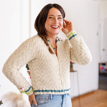 Load image into Gallery viewer, Floribunda Cardi Knitting Kit | Knit Collage Spun Cloud Light & Knitting Pattern