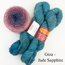 Load image into Gallery viewer, Slip Stitch Scarf Knitting Kit | Jade Sapphire 6-Ply Mongolian Cashmere, Freia Superwash Merino Silk Sport & Knitting Pattern (#089)