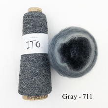 Load image into Gallery viewer, Shibui Spectrum Scarf Knitting Kit | Ito Kinu, Artyarns Mohair Ombre & Knitting Pattern