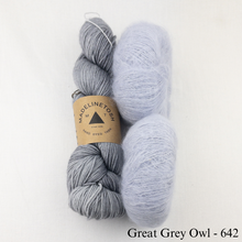 Load image into Gallery viewer, Hitchhiker Knitting Kit | Madelinetosh Pashmina & Rowan Kidsilk Haze (#412)