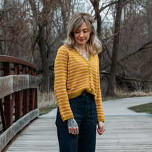 Load image into Gallery viewer, Honey Petal Cardigan Knitting Kit | Queensland United