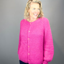 Load image into Gallery viewer, Daydreamer Cardigan Knitting Kit | Juniper Moon Beatrix & Rowan Kidsilk Haze or Lana Grossa Setasuri