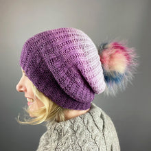 Load image into Gallery viewer, Broken Rib Beanie Knitting Kit | Freia Handpaints Superwash Merino Silk Sport & Knitting Pattern (#370)