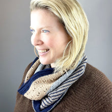 Load image into Gallery viewer, Cashmere Three Color Patterned Cowl Knitting Kit | Lang Yarns Cashmere Premium & Knitting Pattern (#410)