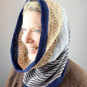 Cashmere Three Color Patterned Cowl Knitting Kit | Lang Yarns Cashmere Premium & Knitting Pattern (#410)