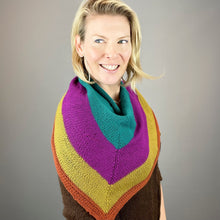 Load image into Gallery viewer, Cashmere Striped Shawlette Knitting Kit | Lang Yarns Cashmere Premium & Knitting Pattern (#394)