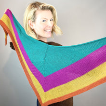 Load image into Gallery viewer, Cashmere Striped Shawlette Knitting Kit | Lang Yarns Cashmere Premium & Knitting Pattern (#394)