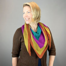 Load image into Gallery viewer, Cashmere Striped Shawlette Knitting Kit | Lang Yarns Cashmere Premium & Knitting Pattern (#394)