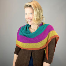 Load image into Gallery viewer, Cashmere Striped Shawlette Knitting Kit | Lang Yarns Cashmere Premium & Knitting Pattern (#394)