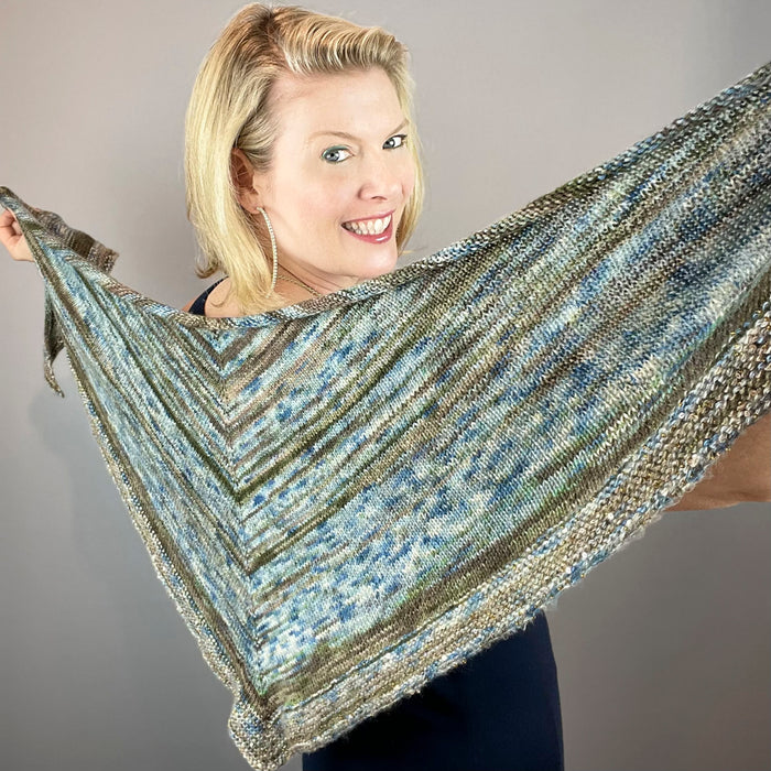 Tidepools Shawlette Knitting Kit | Artyarns Ensemble, Merino Cloud, & Knitting Pattern (#414)