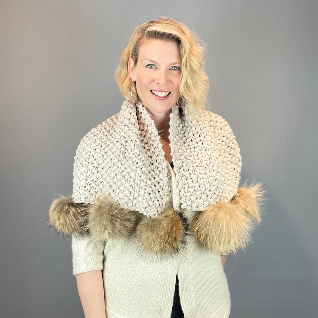 Phat Pompom Scarf - Zermatt Knitting Kit | String Yarns and