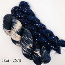 Load image into Gallery viewer, Windowpane Cowl (Long & Twisted Version) Knitting Kit | Hand Maiden Camelspin, Artyarns Beaded Mohair and Sequins & Knitting Pattern (#291)