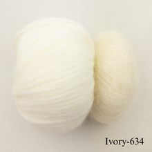 Load image into Gallery viewer, Daydreamer Cardigan Knitting Kit | Juniper Moon Beatrix & Rowan Kidsilk Haze or Lana Grossa Setasuri