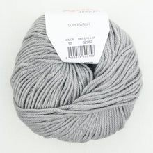 Load image into Gallery viewer, A ball of light grey Katia Merino Aran yarn in color 12 Light Grey