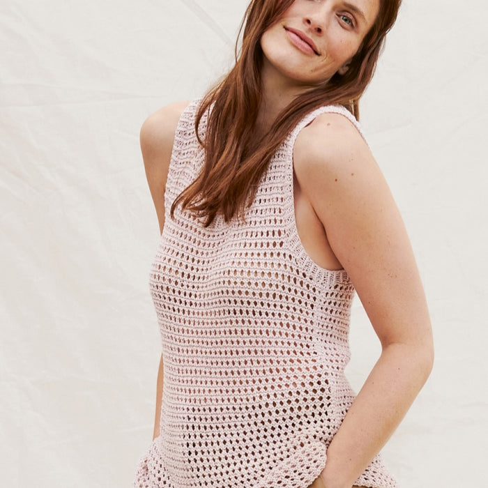Lattice Tank Knitting Kit | Lana Grossa Solo Lino & Knitting Pattern (08-14)