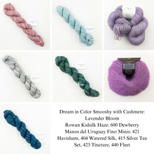 Load image into Gallery viewer, Ranunculus Knitting Kit | Dream in Color Smooshy with Cashmere, Rowan Kidsilk Haze & Manos del Uruguay Fino Minis