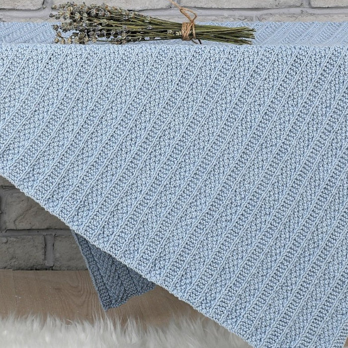 Little Boy Blue Blanket Knitting Kit | Ella Rae Eco Organic Cotton & Knitting Pattern
