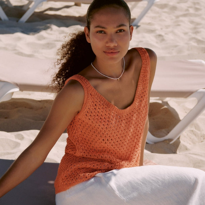 Mesh Tank Knitting Kit | Lana Grossa Solo Lino & Knitting Pattern (25-16)
