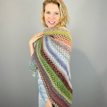 Load image into Gallery viewer, Nightshift Shawl Knitting Kit | Feederbrook Farm Entropy Superwash Merino DK