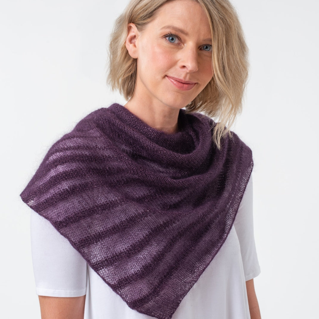 Ossa Shawl Knitting Kit | Madelinetosh Silk Cloud & Shibui Knits Pebbl