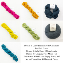 Load image into Gallery viewer, Ranunculus Knitting Kit | Dream in Color Smooshy with Cashmere, Rowan Kidsilk Haze & Manos del Uruguay Fino Minis