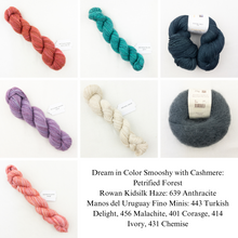 Load image into Gallery viewer, Ranunculus Knitting Kit | Dream in Color Smooshy with Cashmere, Rowan Kidsilk Haze & Manos del Uruguay Fino Minis