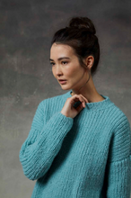 Load image into Gallery viewer, Ribbed Pullover Knitting Kit | Lang Yarns Malou Light & Knitting Pattern (990-195)