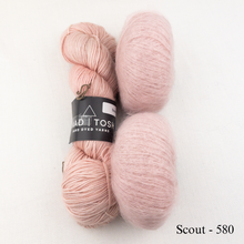 Load image into Gallery viewer, Hitchhiker Knitting Kit | Madelinetosh Pashmina & Rowan Kidsilk Haze (#412)