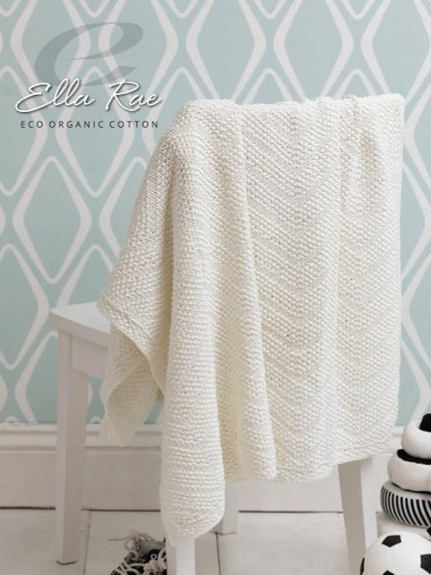 Seraphina Blanket Knitting Kit | Ella Rae Eco Organic Cotton & Knitting Pattern