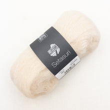 Load image into Gallery viewer, Cream yarn ball with a Lana Grossa Setasuri label on a white background