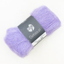 Load image into Gallery viewer, Purple yarn ball with a Lana Grossa Setasuri label on a white background
