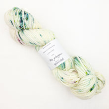 Load image into Gallery viewer, A cream and green speckled skein of Lorna's Laces Shepherd Bulky yarn on a white background