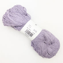 Load image into Gallery viewer, A lavender skein of BC Garn Soft Silk yarn on a white background.