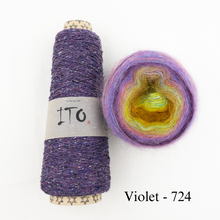 Load image into Gallery viewer, Shibui Spectrum Scarf Knitting Kit | Ito Kinu, Artyarns Mohair Ombre & Knitting Pattern