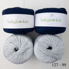 Load image into Gallery viewer, Bamboo Kerchief Knitting Kit | Sirdar Snuggly Baby Bamboo & Knitting Pattern (#346)