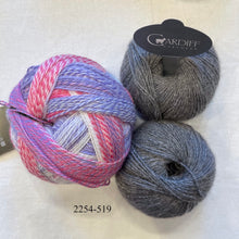 Load image into Gallery viewer, Linen Stitch Cowl (Cardiff &amp; Zauberball version) Knitting Kit | Cardiff Small Cashmere, Zauberball Crazy &amp; Knitting Pattern (#228)
