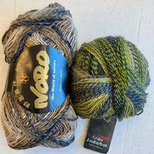 Load image into Gallery viewer, Linen Stitch Cowl (Noro & Zauberball version) Knitting Kit | Noro Silk Garden Sock Yarn, Zauberball Crazy & Knitting Pattern (#228)