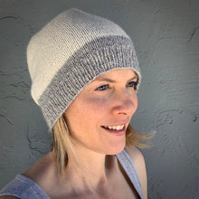 Load image into Gallery viewer, Lux Adorna Cashmere Two-Tone Hat Knitting Kit | Lux Adorna Sport Cashmere & Knitting Pattern (#280)