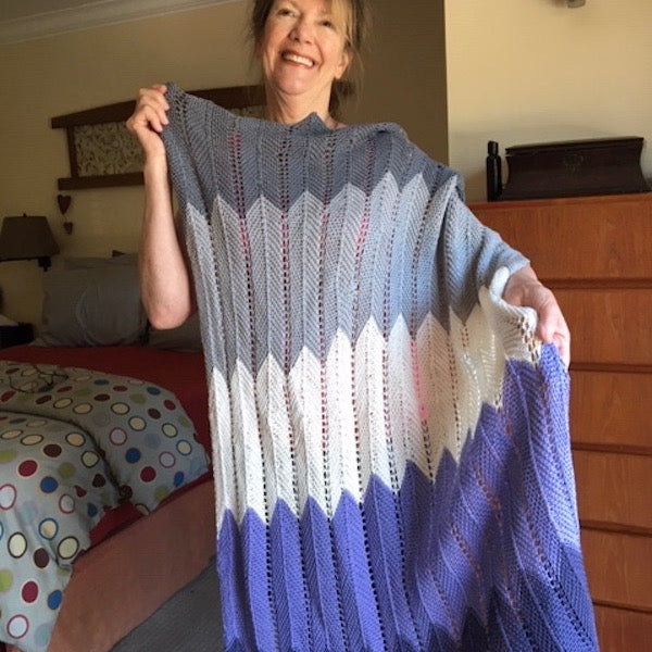 Chevron Baby Blanket (Cascade version) Knitting Kit | Cascade Ultra Pima Cotton & Knitting Pattern (#323)