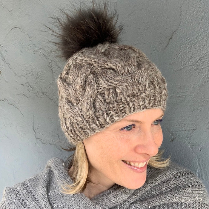 Bulky Cabled Hat Knitting Kit | Manos del Uruguay Wool Clasica & Knitting Pattern (#355)