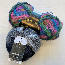 Load image into Gallery viewer, Linen Stitch Cowl (Noro & Zauberball version) Knitting Kit | Noro Silk Garden Sock Yarn, Zauberball Crazy & Knitting Pattern (#228)