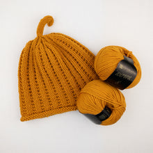 Load image into Gallery viewer, The Squash Hat Knitting Kit | Karabella Aurora 8 & Knitting Pattern (#358)