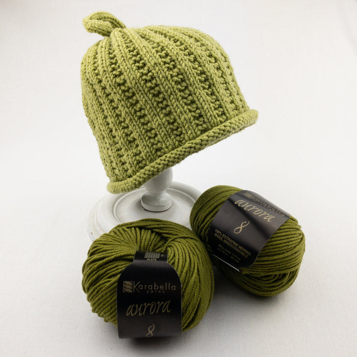 The Squash Hat Knitting Kit | Karabella Aurora 8 & Knitting Pattern (#358)