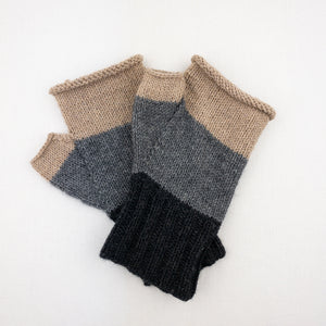Lux Adorna Three-Color Fingerless Mittens Knitting Kit | Lux Adorna Sport Cashmere & Knitting Pattern (#279)