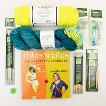 Load image into Gallery viewer, Beginning Knitting Kit (Deluxe) | Lamb's Pride Bulky, Wonderland Yarns Tweedledeedum & Knitting Instruction Book