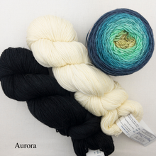 Load image into Gallery viewer, Ombre Woven Scarf Kit | Artyarns Merino Cloud, Freia Superwash Merino Silk Sport & Weaving Pattern (#399)