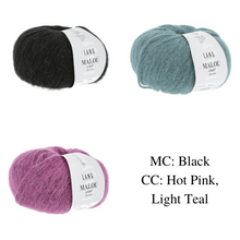 Load image into Gallery viewer, Crochet Colorblock Blanket Kit | Lang Yarns Malou Light & Crochet Pattern (253-01)